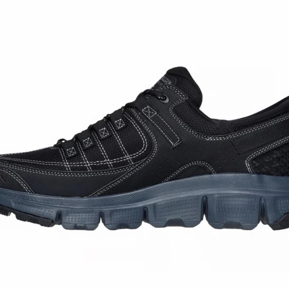 Skechers Men's Black and Dark Gray Slip-On Athletic Sneaker